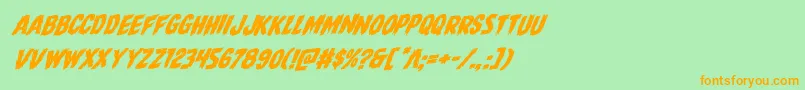 Direwolfrotalic Font – Orange Fonts on Green Background