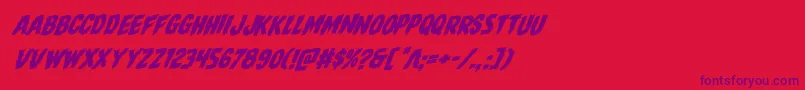 Direwolfrotalic-Schriftart – Violette Schriften auf rotem Hintergrund