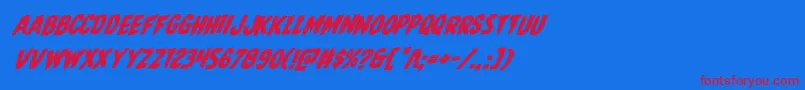 Direwolfrotalic Font – Red Fonts on Blue Background