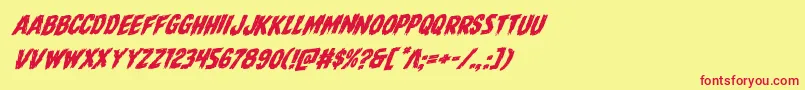 Direwolfrotalic Font – Red Fonts on Yellow Background