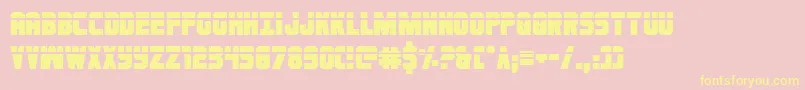 Ironforgelas Font – Yellow Fonts on Pink Background