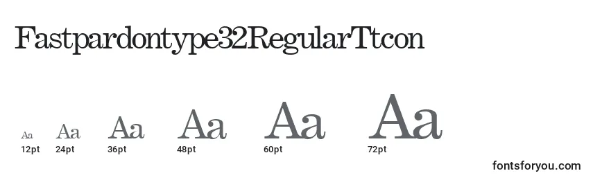 Размеры шрифта Fastpardontype32RegularTtcon