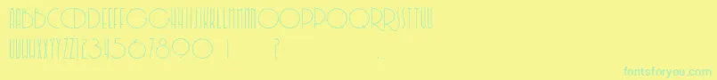 フォントSoerjaputera – 黄色い背景に緑の文字