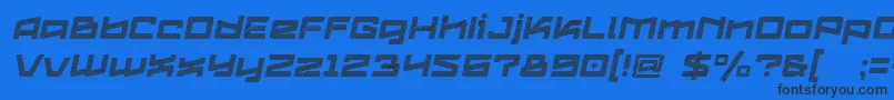 Шрифт Logofontik4fStripesItalic – чёрные шрифты на синем фоне