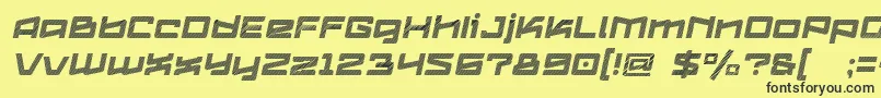 Logofontik4fStripesItalic Font – Black Fonts on Yellow Background