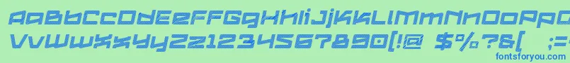 Logofontik4fStripesItalic Font – Blue Fonts on Green Background