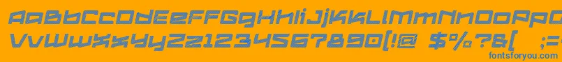 Logofontik4fStripesItalic Font – Blue Fonts on Orange Background
