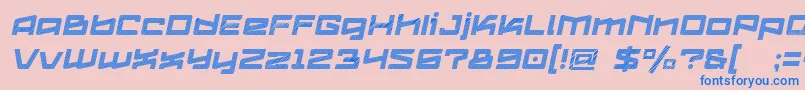 Шрифт Logofontik4fStripesItalic – синие шрифты на розовом фоне
