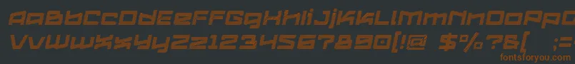 Logofontik4fStripesItalic-Schriftart – Braune Schriften auf schwarzem Hintergrund