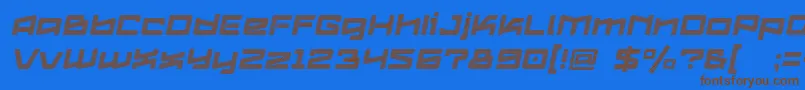 fuente Logofontik4fStripesItalic – Fuentes Marrones Sobre Fondo Azul