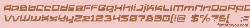 Шрифт Logofontik4fStripesItalic – коричневые шрифты на розовом фоне