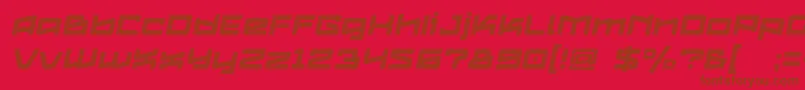 Police Logofontik4fStripesItalic – polices brunes sur fond rouge