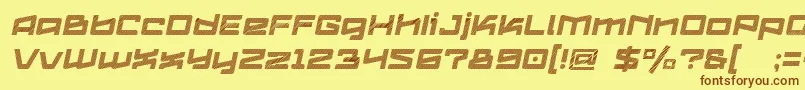 Logofontik4fStripesItalic Font – Brown Fonts on Yellow Background