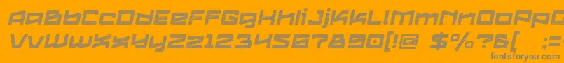 Logofontik4fStripesItalic-Schriftart – Graue Schriften auf orangefarbenem Hintergrund