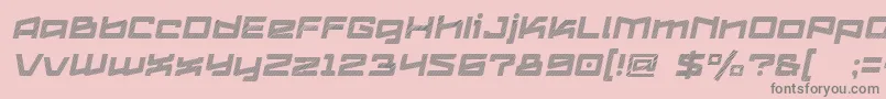 Шрифт Logofontik4fStripesItalic – серые шрифты на розовом фоне