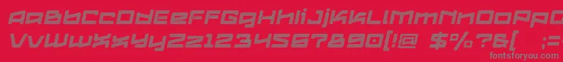 Logofontik4fStripesItalic Font – Gray Fonts on Red Background