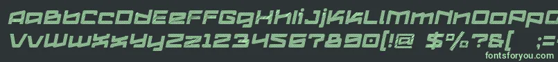 Fonte Logofontik4fStripesItalic – fontes verdes em um fundo preto