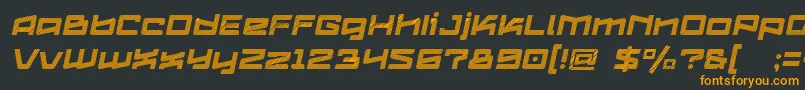 Logofontik4fStripesItalic-Schriftart – Orangefarbene Schriften auf schwarzem Hintergrund