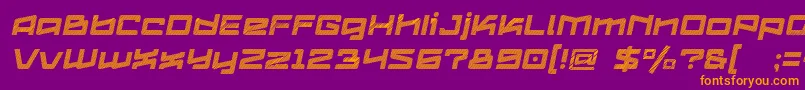 Logofontik4fStripesItalic Font – Orange Fonts on Purple Background