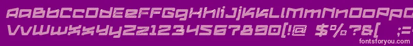 Logofontik4fStripesItalic-fontti – vaaleanpunaiset fontit violetilla taustalla