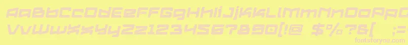 Logofontik4fStripesItalic Font – Pink Fonts on Yellow Background