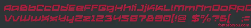 Logofontik4fStripesItalic-Schriftart – Rote Schriften auf schwarzem Hintergrund