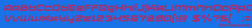 Fonte Logofontik4fStripesItalic – fontes vermelhas em um fundo azul