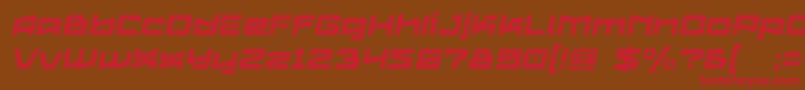 Logofontik4fStripesItalic Font – Red Fonts on Brown Background