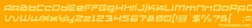 Logofontik4fStripesItalic-fontti – keltaiset fontit oranssilla taustalla