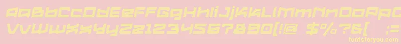 Logofontik4fStripesItalic Font – Yellow Fonts on Pink Background