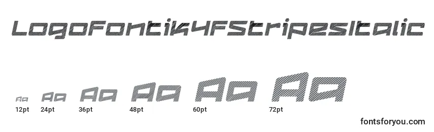 Tamaños de fuente Logofontik4fStripesItalic