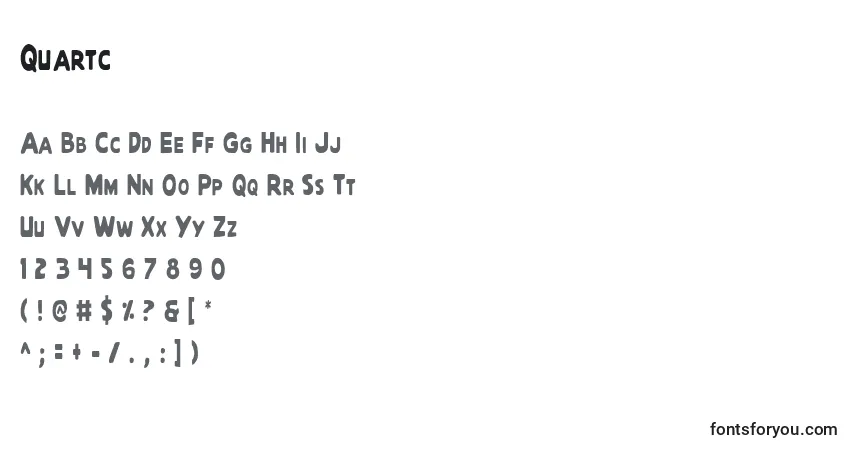 Czcionka Quartc – alfabet, cyfry, specjalne znaki
