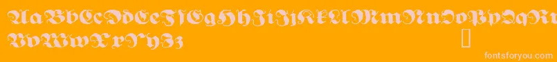 GhostGothic-Schriftart – Rosa Schriften auf orangefarbenem Hintergrund