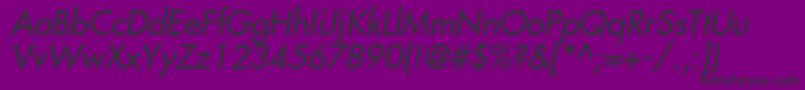Fonte FuturastdMediumoblique – fontes pretas em um fundo violeta