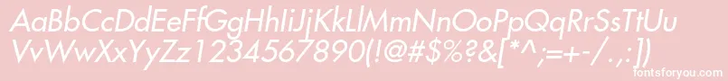 フォントFuturastdMediumoblique – ピンクの背景に白い文字