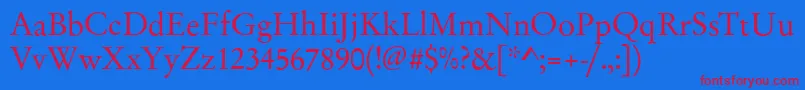 GarfeldOriginal Font – Red Fonts on Blue Background