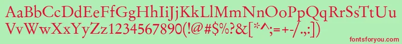 GarfeldOriginal Font – Red Fonts on Green Background