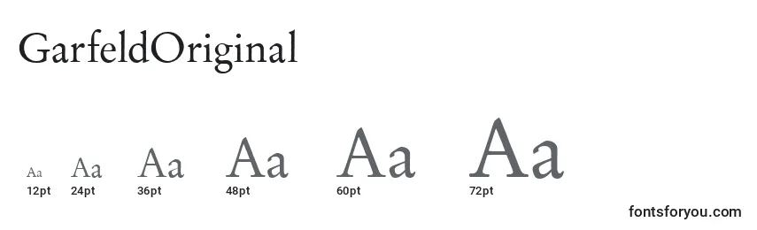 GarfeldOriginal Font Sizes