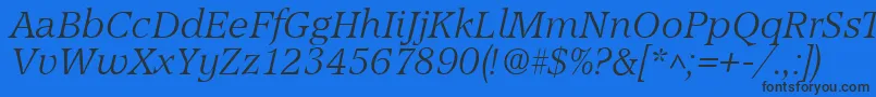 AccordLightSfItalic Font – Black Fonts on Blue Background