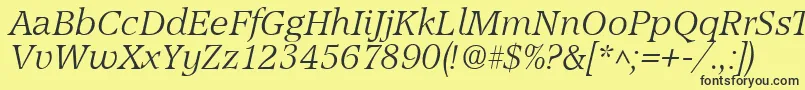 AccordLightSfItalic Font – Black Fonts on Yellow Background