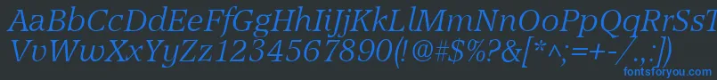 AccordLightSfItalic Font – Blue Fonts on Black Background