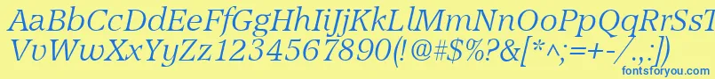 AccordLightSfItalic Font – Blue Fonts on Yellow Background