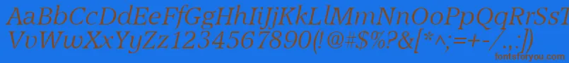Шрифт AccordLightSfItalic – коричневые шрифты на синем фоне