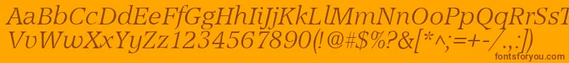 AccordLightSfItalic Font – Brown Fonts on Orange Background