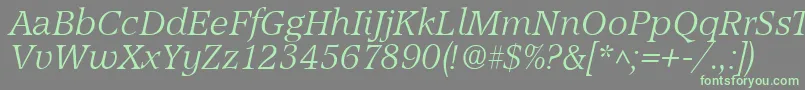 AccordLightSfItalic Font – Green Fonts on Gray Background