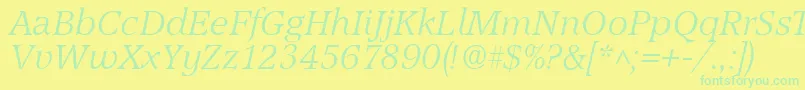 AccordLightSfItalic Font – Green Fonts on Yellow Background