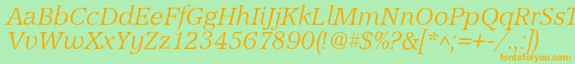 AccordLightSfItalic Font – Orange Fonts on Green Background