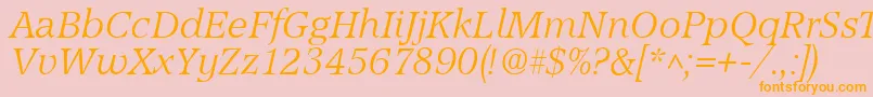 AccordLightSfItalic Font – Orange Fonts on Pink Background