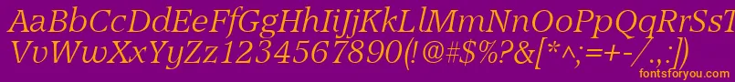 AccordLightSfItalic Font – Orange Fonts on Purple Background