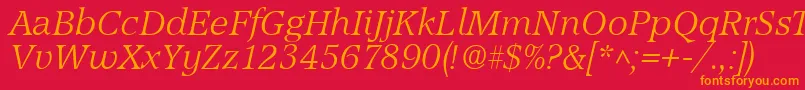 AccordLightSfItalic Font – Orange Fonts on Red Background